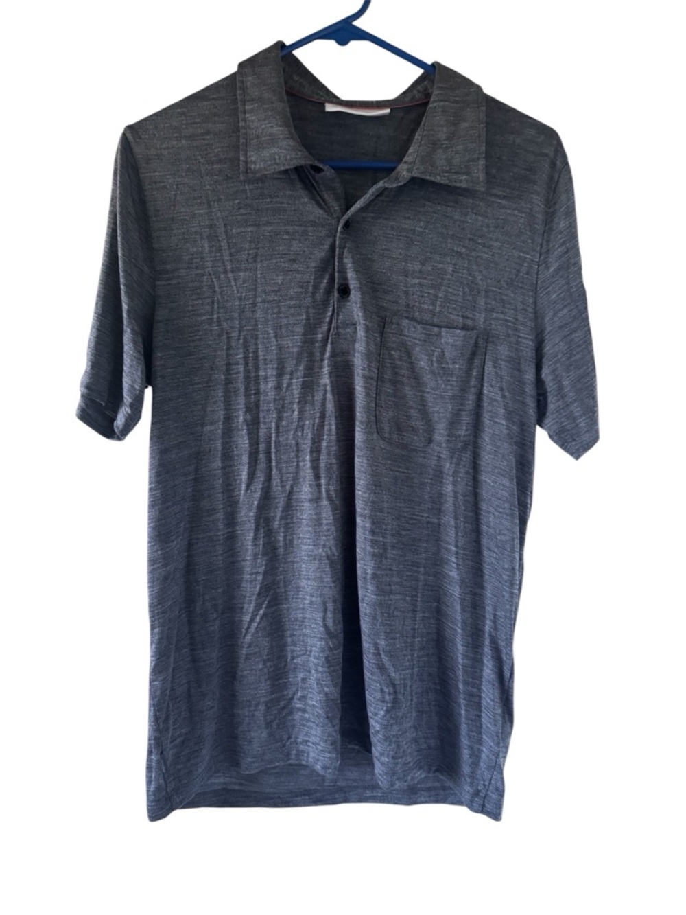 Icebreaker Drayden Short-Sleeve Merino/Lyocell Polo with Pocket in grey - Medium